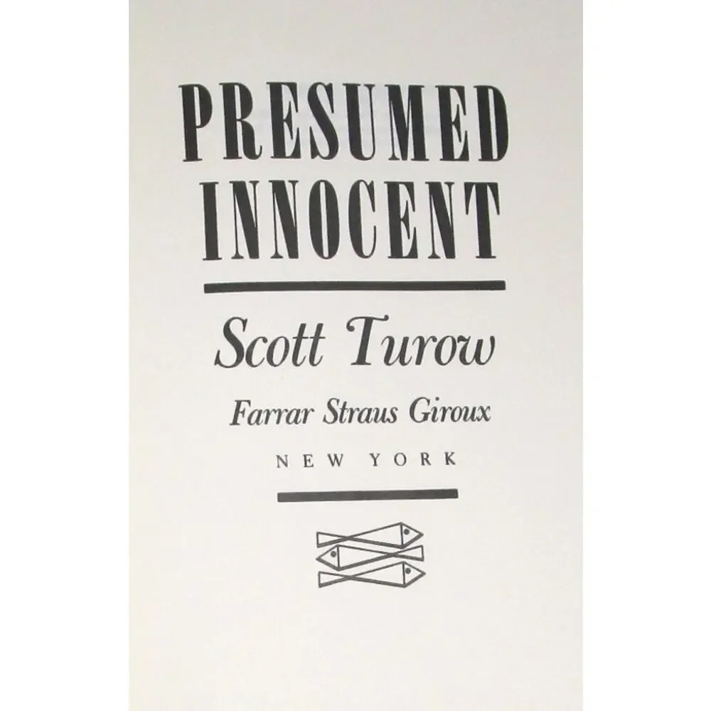 Scott Turow Presumed Innocent 1987 Hardcover Legal Thriller Novel Crime